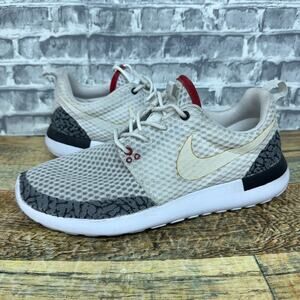 Nike Roshe One BR Triple White Jordan 3 Cement Custom 718552-110 Mens Size 8.5